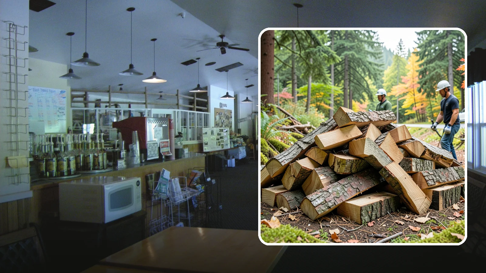 Kindling in Black Diamond, King County, WA - Dry, finely split kindling that helps you get a fire going fast in the damp Pacific Northwest climate.