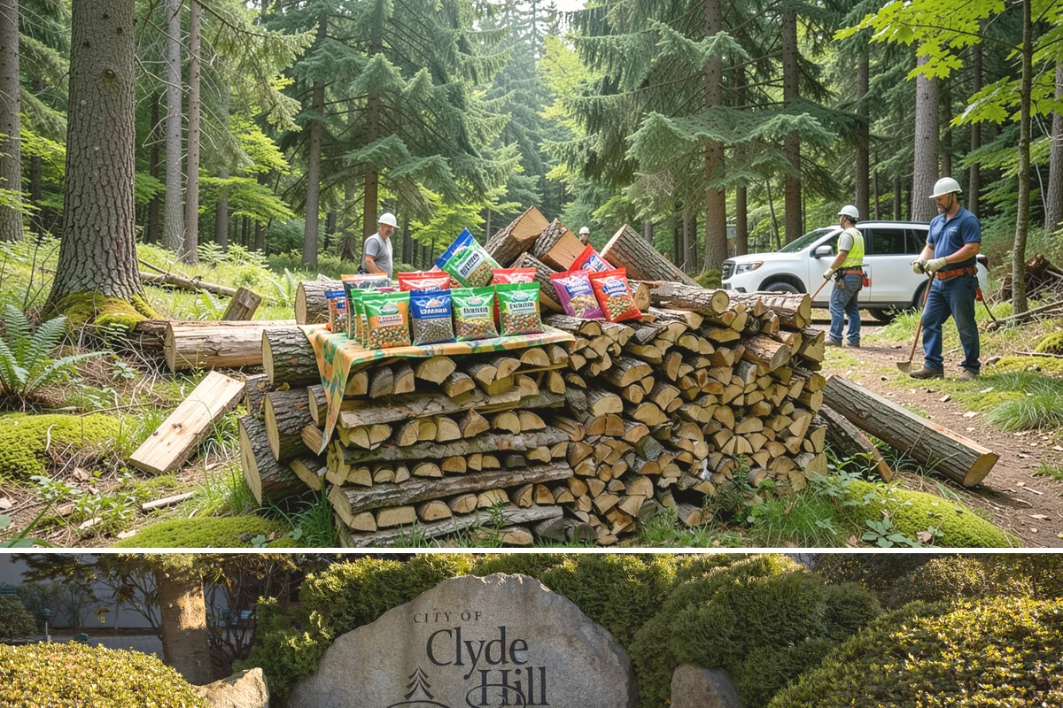 Kindling in Clyde Hill, King County, WA - Stock up in early fall before the rainy season makes dry starter material harder to keep on hand.