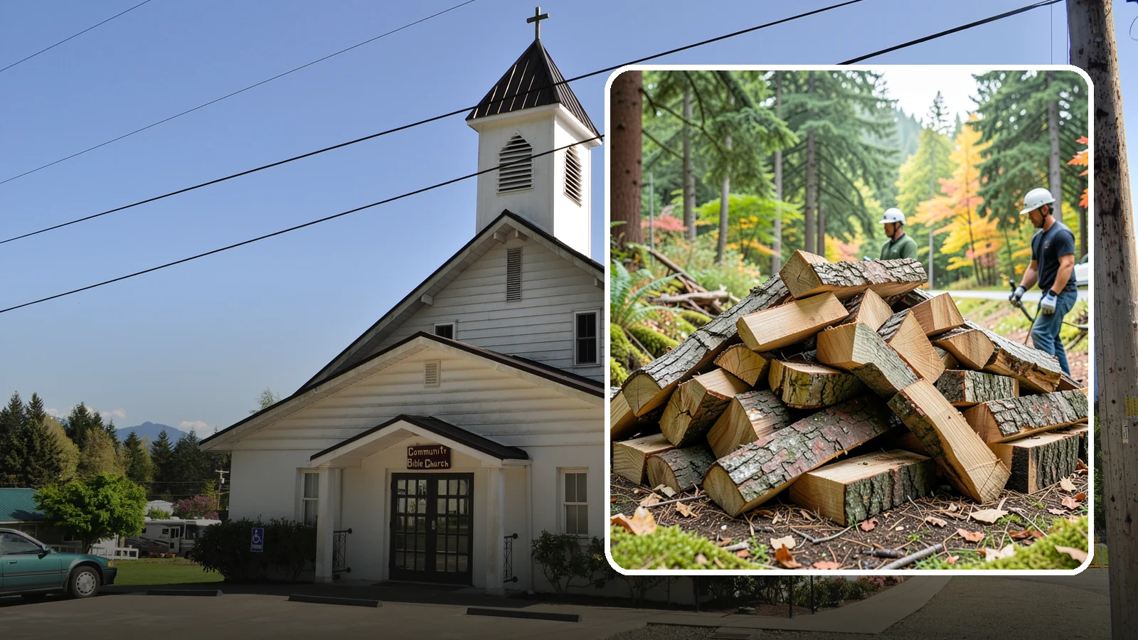 Kindling in Concrete, Skagit County, WA - Dry, finely split kindling that helps you get a fire going fast in the damp Pacific Northwest climate.