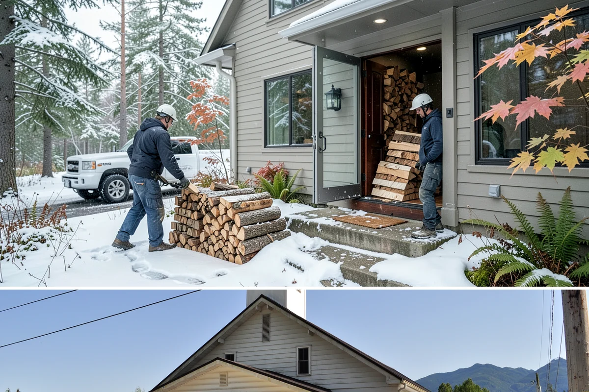 Kindling in Concrete, Skagit County, WA - Stock up in early fall before the rainy season makes dry starter material harder to keep on hand.