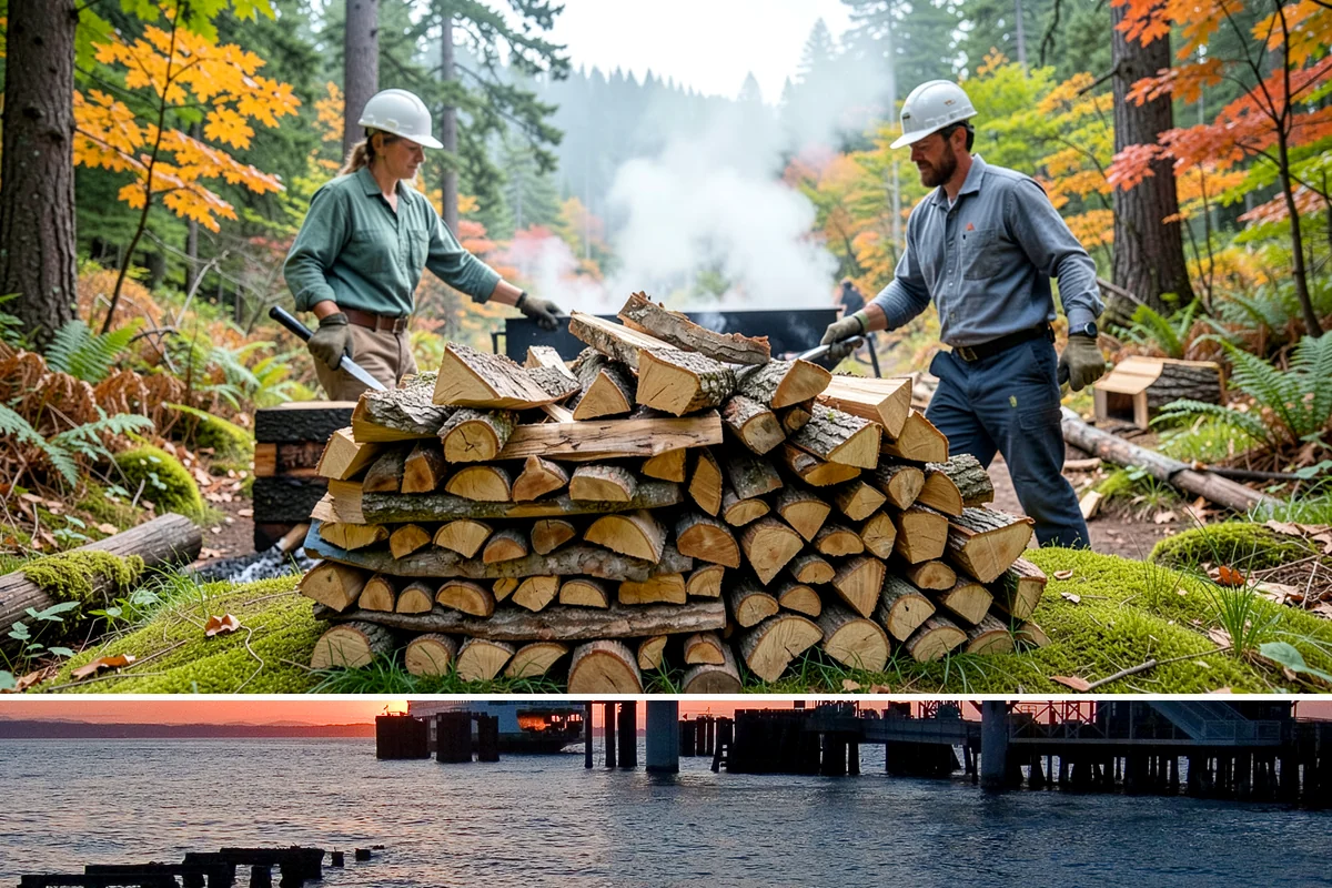 Kindling in Edmonds, Snohomish County, WA - Stock up in early fall before the rainy season makes dry starter material harder to keep on hand.