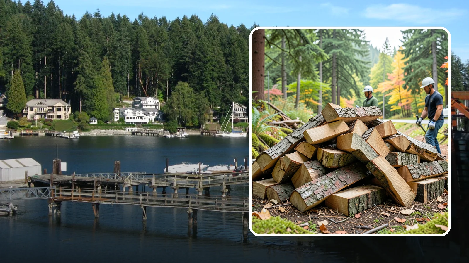 Kindling in Gig Harbor, Pierce County, WA - Dry, finely split kindling that helps you get a fire going fast in the damp Pacific Northwest climate.