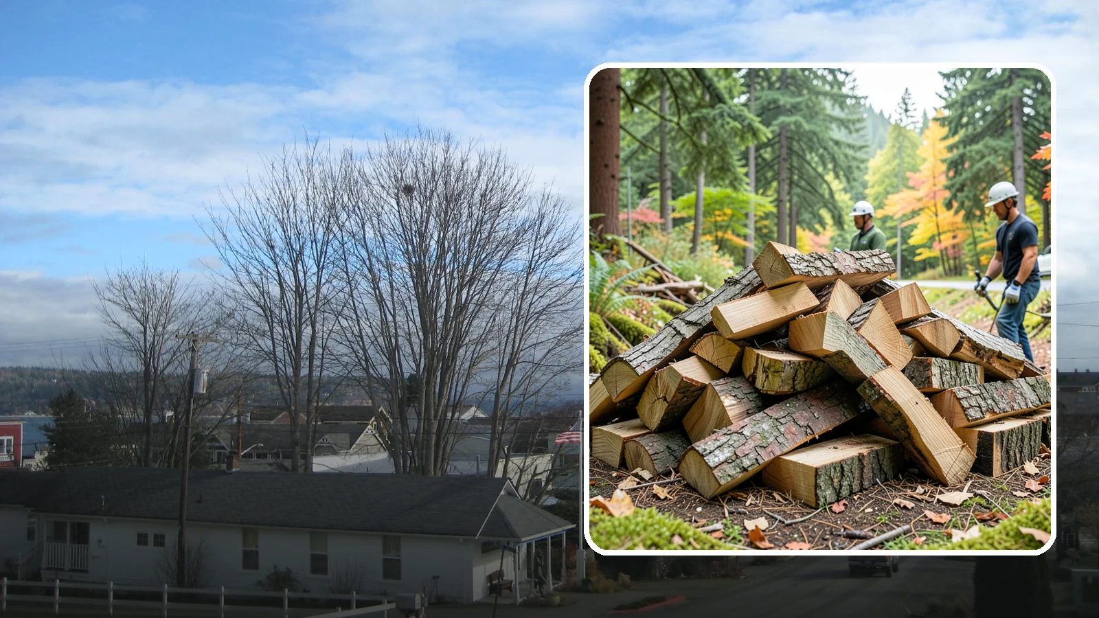 Kindling in Langley, Island County, WA - Dry, finely split kindling that helps you get a fire going fast in the damp Pacific Northwest climate.