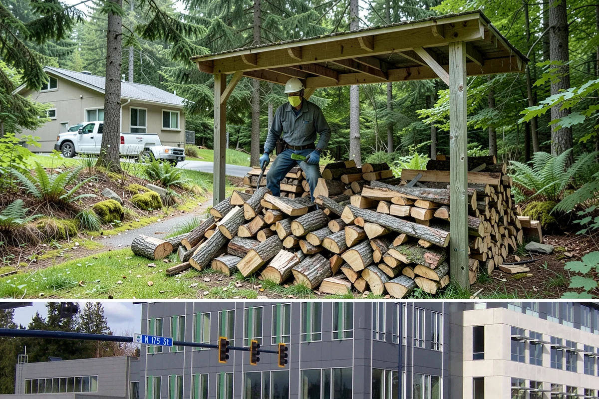 Kindling in Shoreline, King County, WA - Stock up in early fall before the rainy season makes dry starter material harder to keep on hand.