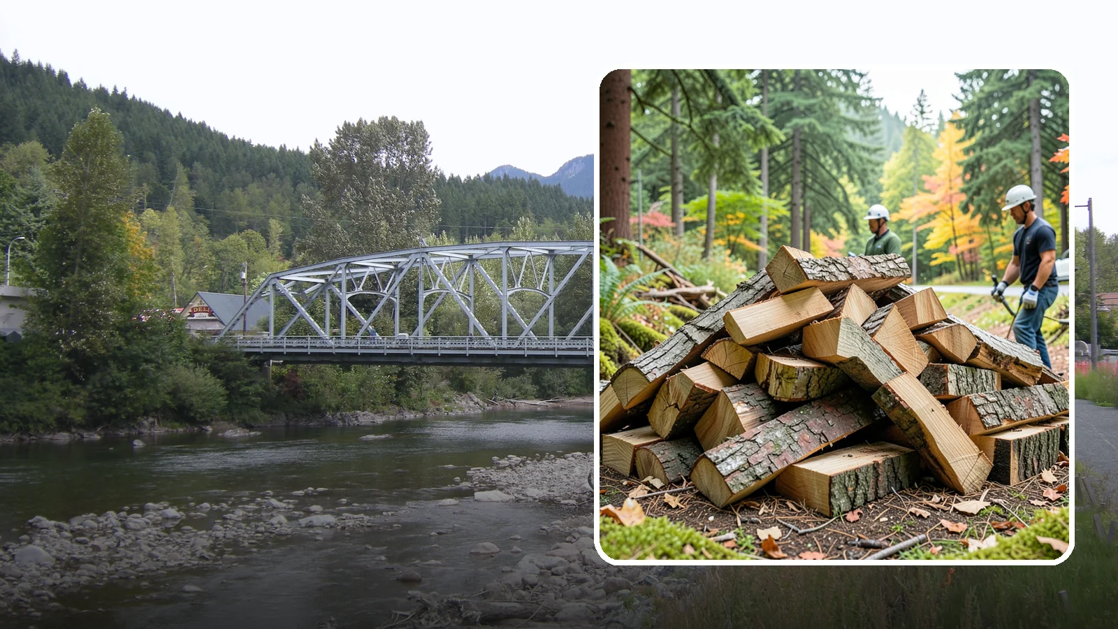 Kindling in Skykomish, King County, WA - Dry, finely split kindling that helps you get a fire going fast in the damp Pacific Northwest climate.