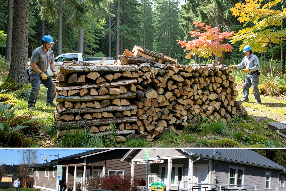 Kindling in South Prairie, Pierce County, WA - Stock up in early fall before the rainy season makes dry starter material harder to keep on hand.