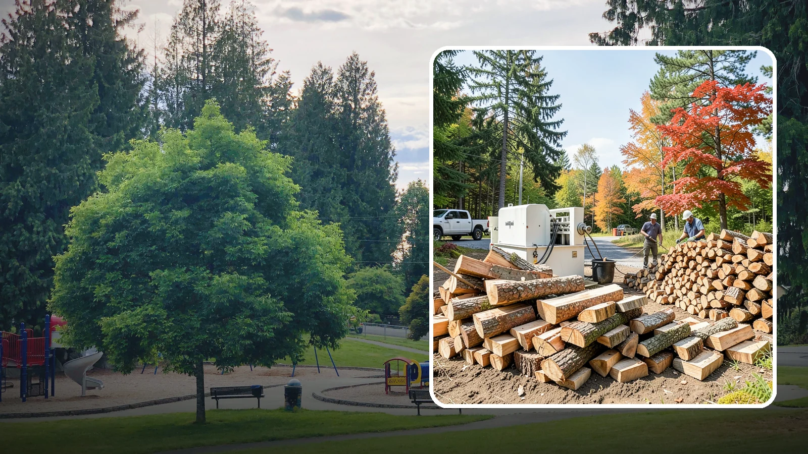Large Split Firewood in Bonney Lake, Pierce County, WA - Firewood split into larger pieces that burn slowly for extended, low-maintenance heat.