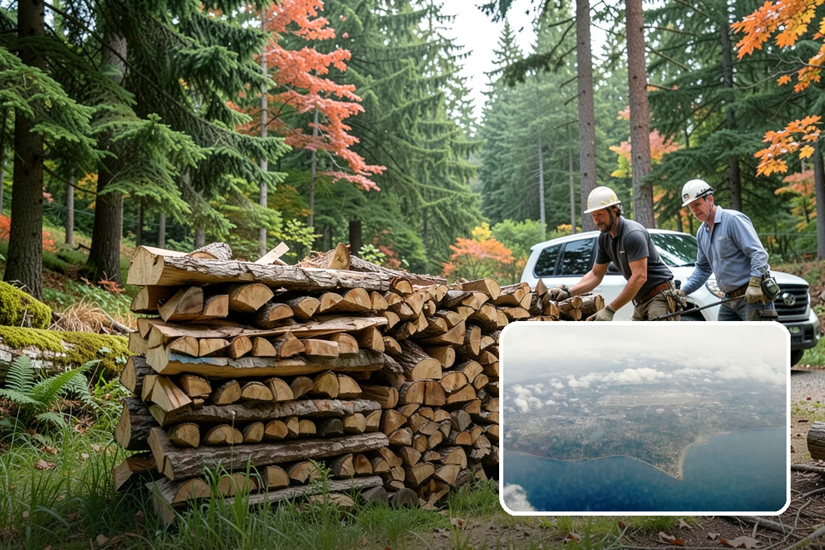 Large Split Firewood in Burien, King County, WA - Generous width burns slowly
