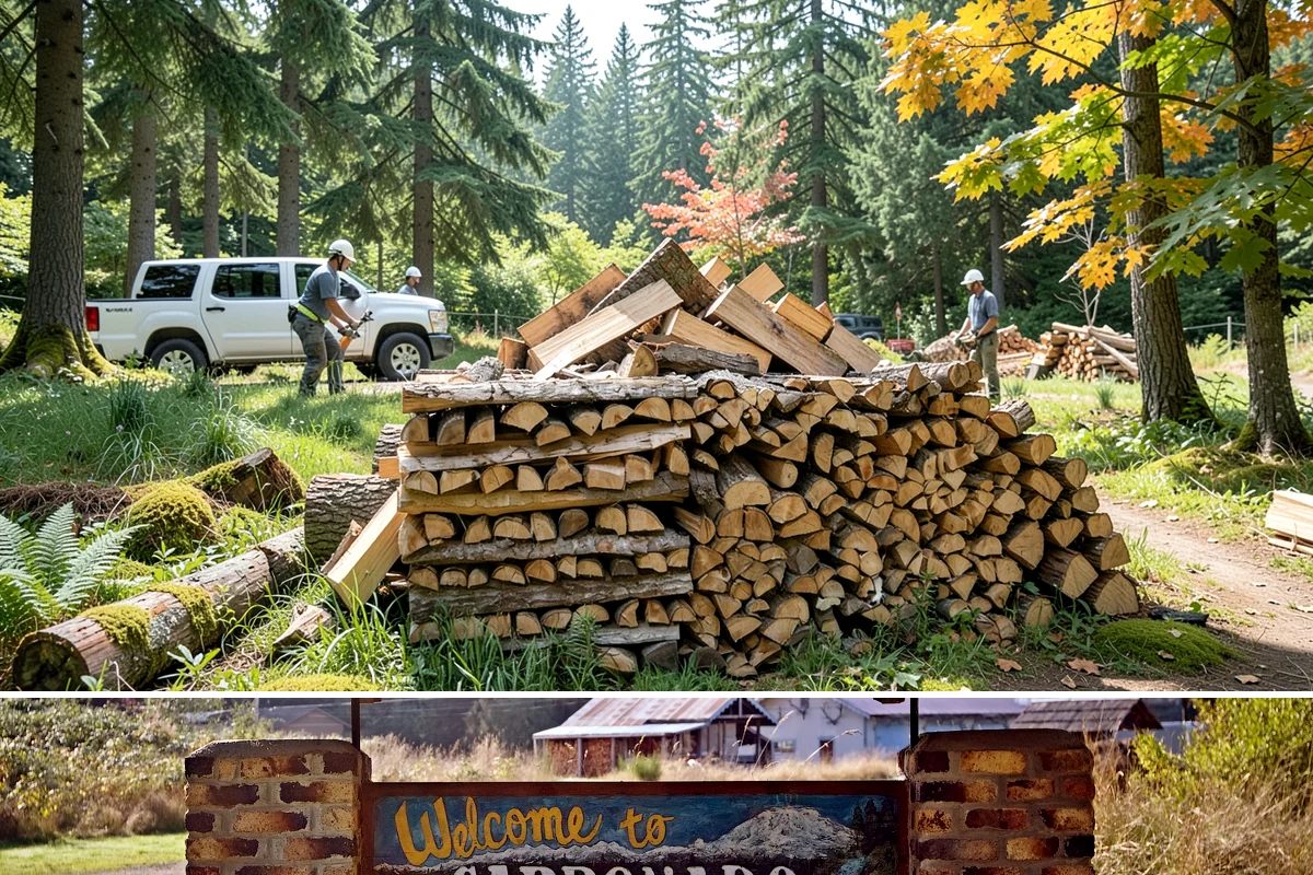 Large Split Firewood in Carbonado, Pierce County, WA - Order large splits by early fall so they finish seasoning before heavy winter use.