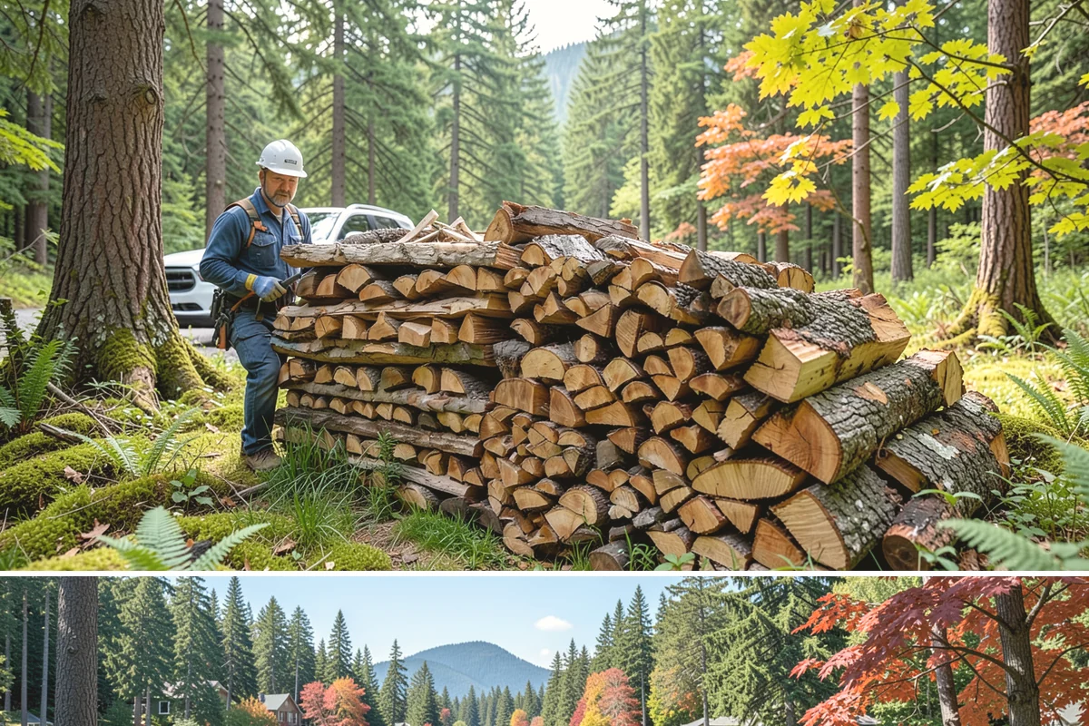 Large Split Firewood in Covington, King County, WA - Order large splits by early fall so they finish seasoning before heavy winter use.