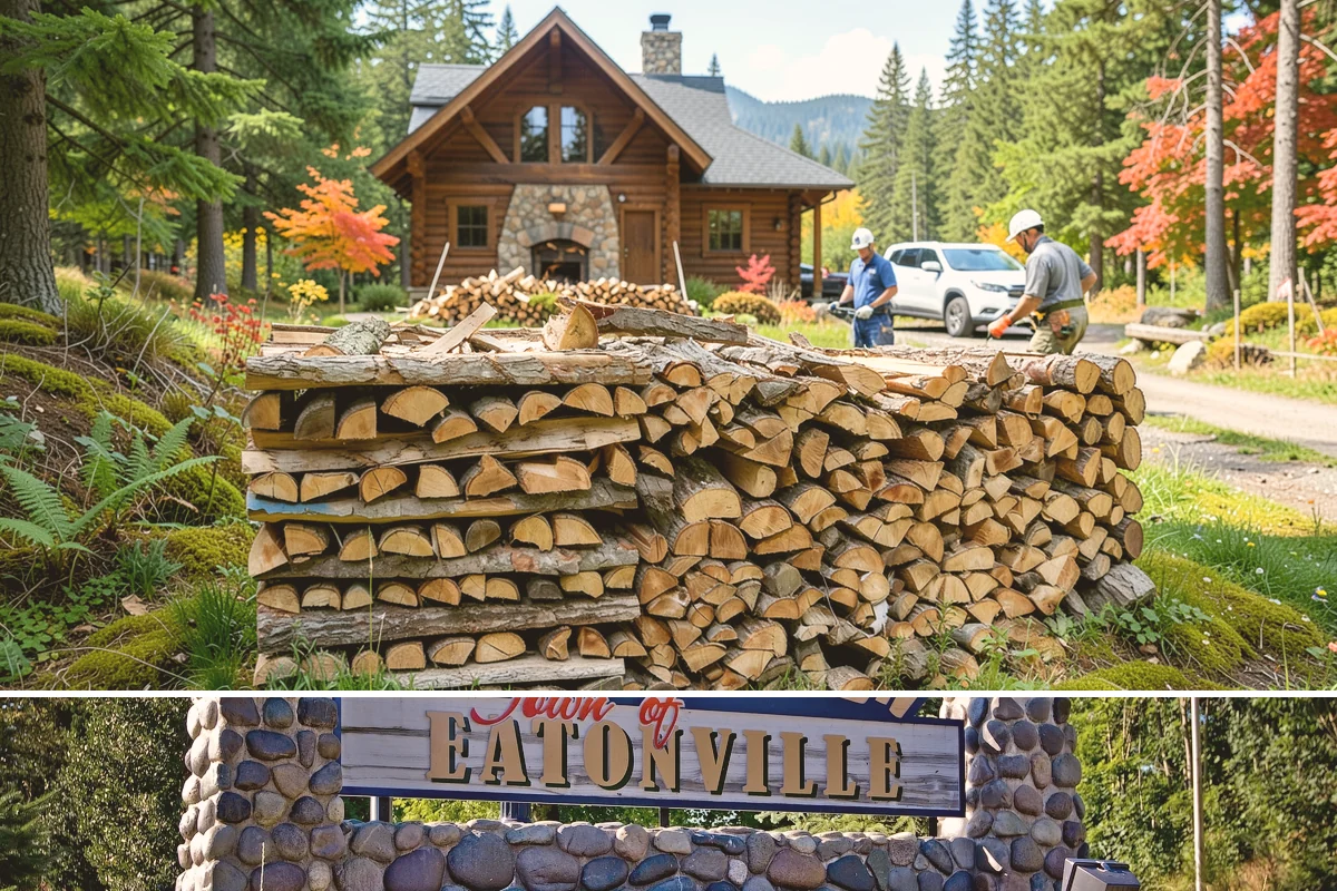 Large Split Firewood in Eatonville, WA - Order large splits by early fall so they finish seasoning before heavy winter use.