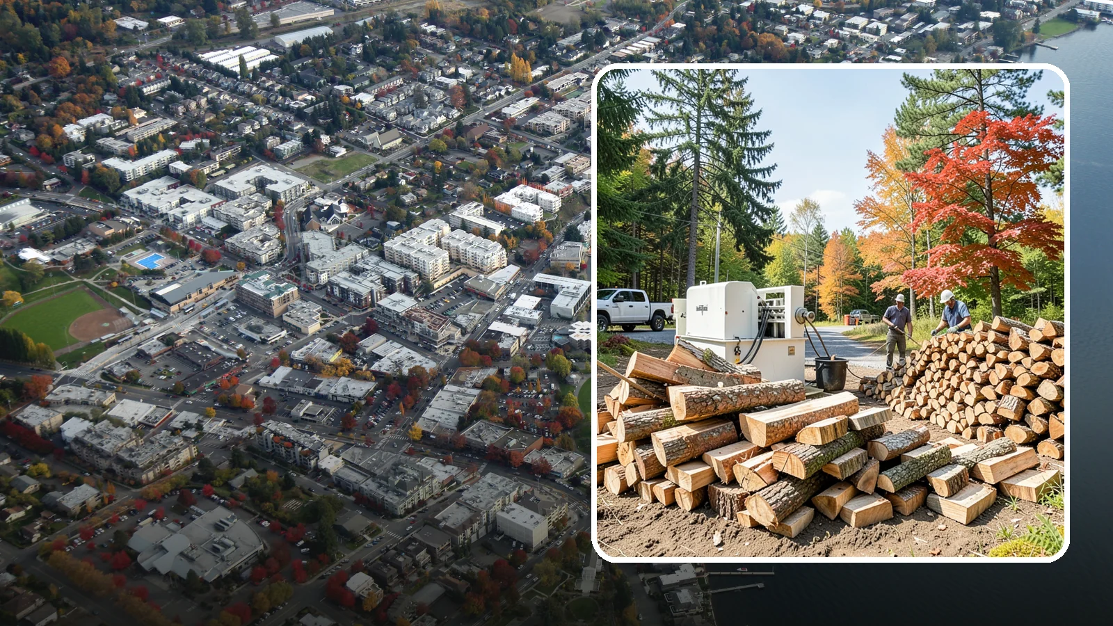Large Split Firewood in Kirkland, King County, WA - Firewood split into larger pieces that burn slowly for extended, low-maintenance heat.