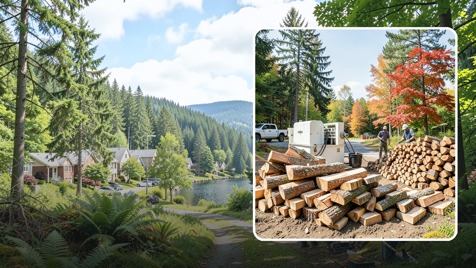 Large Split Firewood in Lake Forest Park, King County, WA - Firewood split into larger pieces that burn slowly for extended, low-maintenance heat.