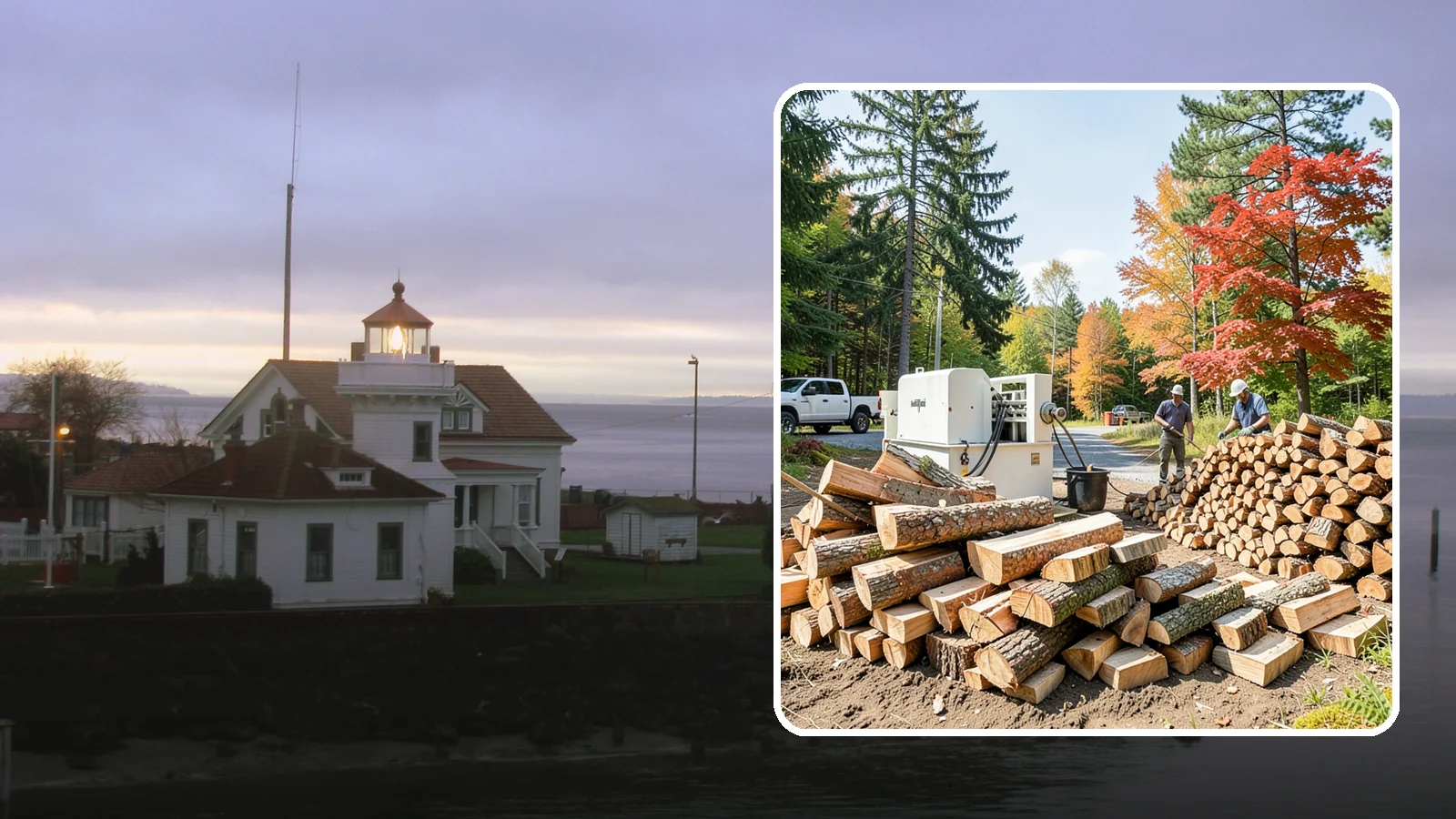 Large Split Firewood in Mukilteo, Snohomish County, WA - Firewood split into larger pieces that burn slowly for extended, low-maintenance heat.