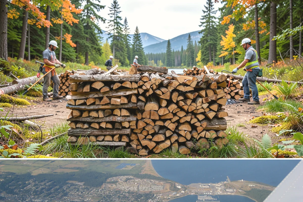 Large Split Firewood in Oak Harbor, Island County, WA - Order large splits by early fall so they finish seasoning before heavy winter use.