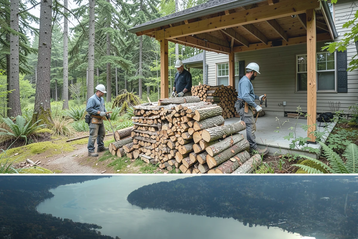 Large Split Firewood in Sammamish, King County, WA - Order large splits by early fall so they finish seasoning before heavy winter use.