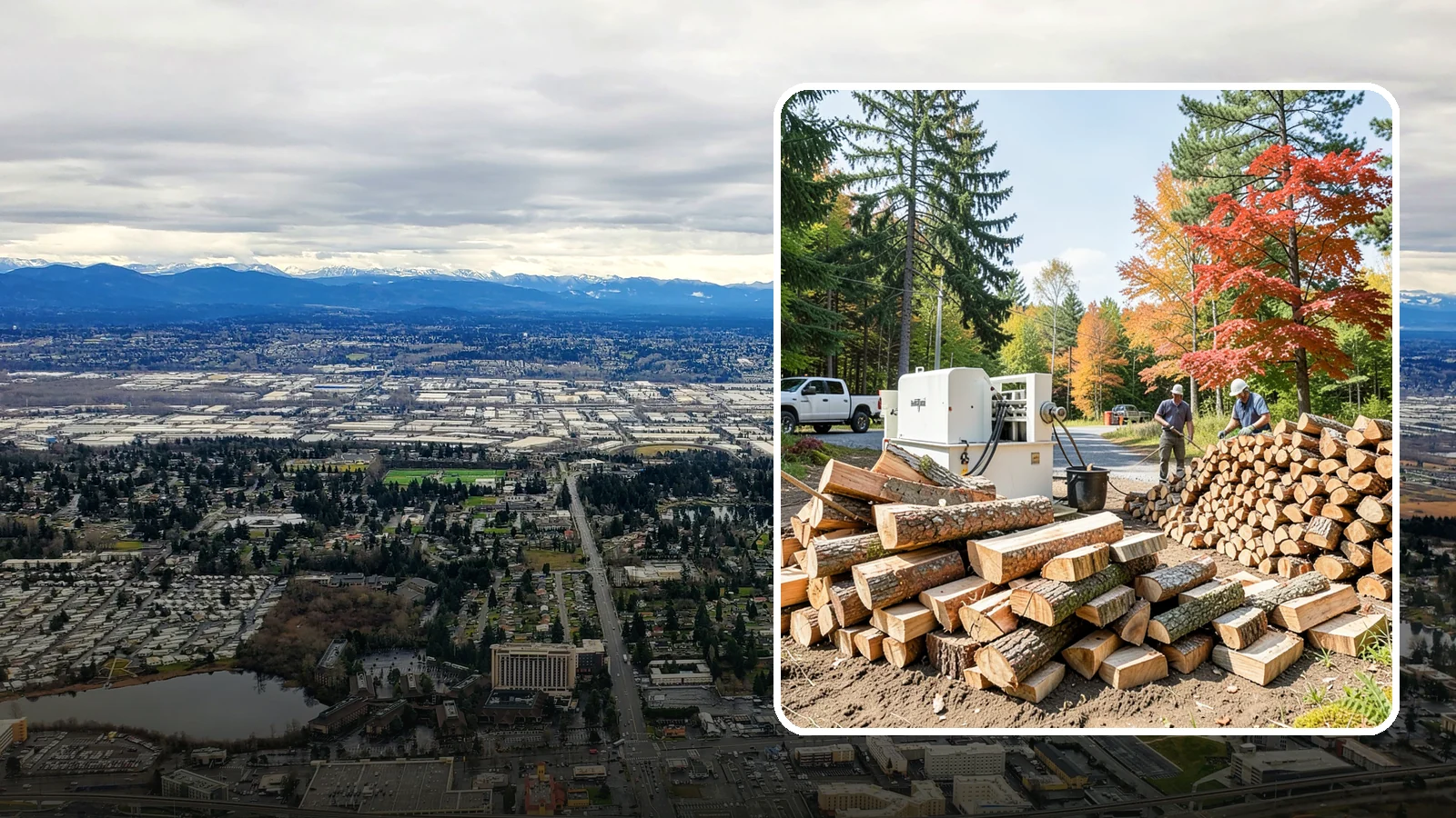 Large Split Firewood in SeaTac, WA - Firewood split into larger pieces that burn slowly for extended, low-maintenance heat.