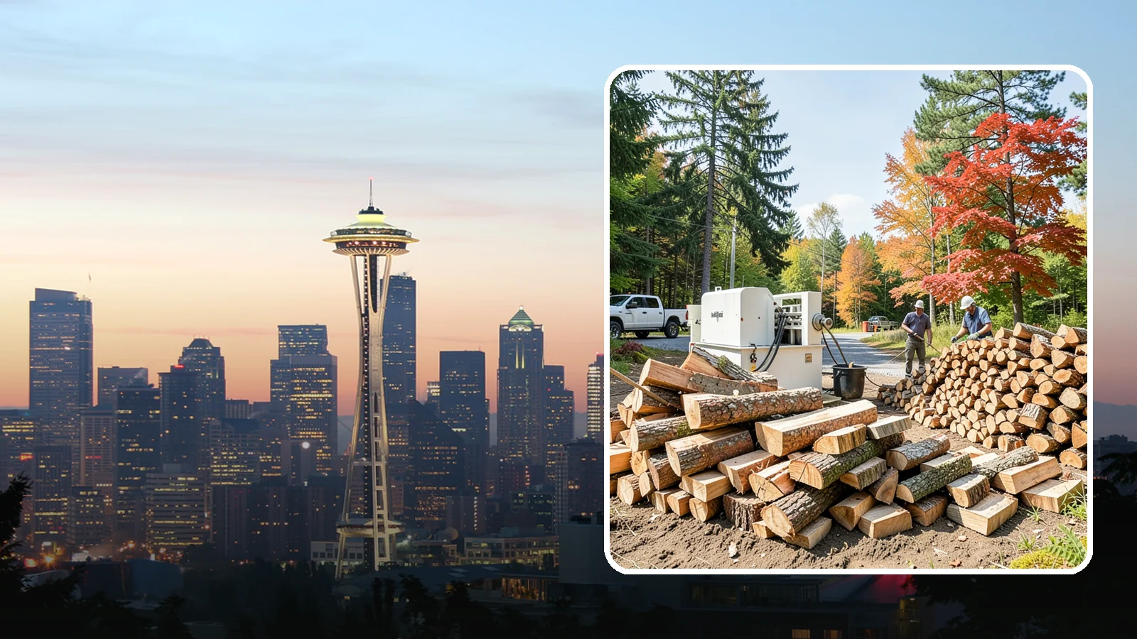 Large Split Firewood in Seattle, King County, WA - Firewood split into larger pieces that burn slowly for extended, low-maintenance heat.