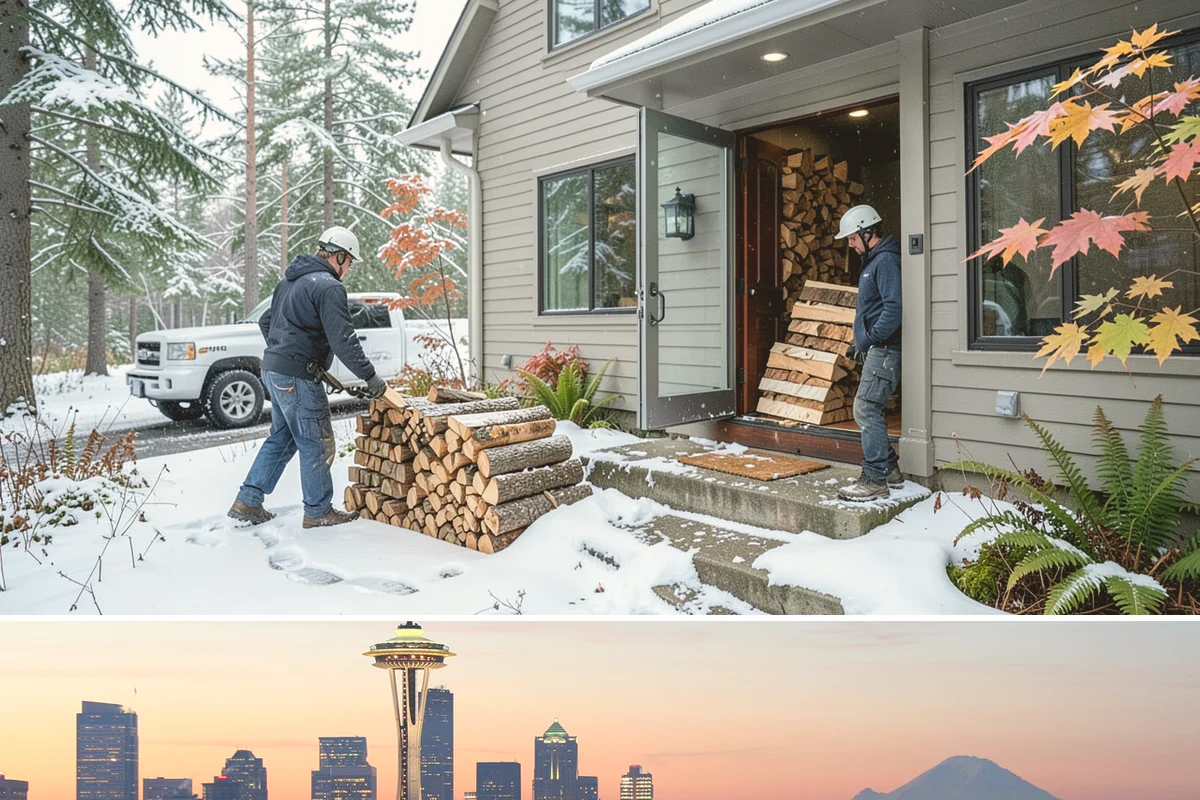 Large Split Firewood in Seattle, King County, WA - Order large splits by early fall so they finish seasoning before heavy winter use.