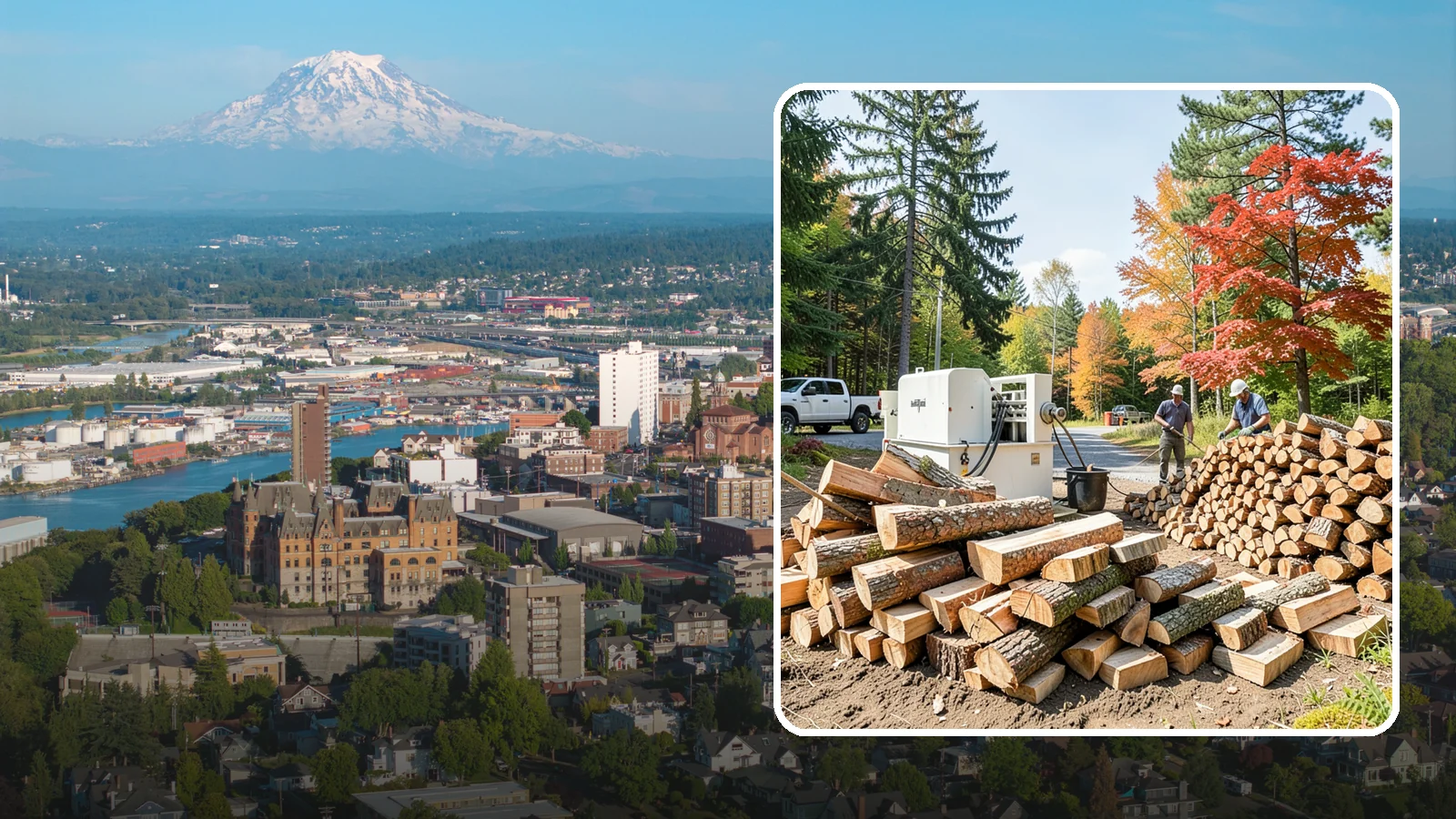 Large Split Firewood in Tacoma, Pierce County, WA - Firewood split into larger pieces that burn slowly for extended, low-maintenance heat.