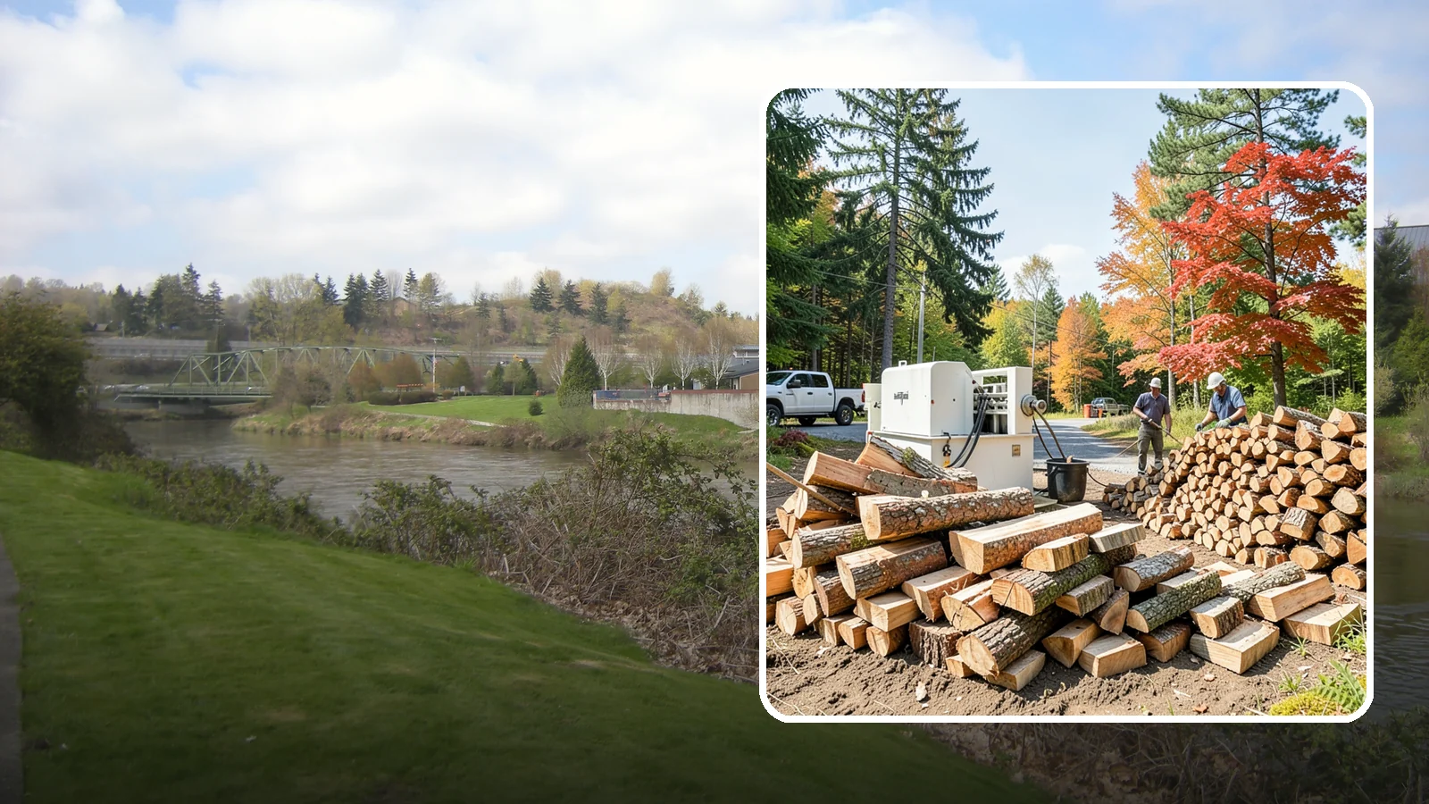 Large Split Firewood in Tukwila, King County, WA - Firewood split into larger pieces that burn slowly for extended, low-maintenance heat.