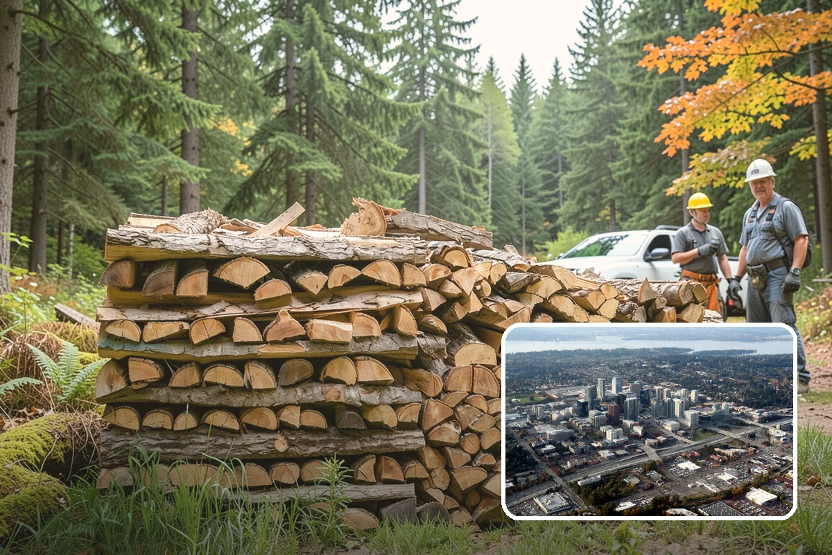Locally Sourced Firewood in Bellevue, King County, WA - Keeps the supply chain short and regional