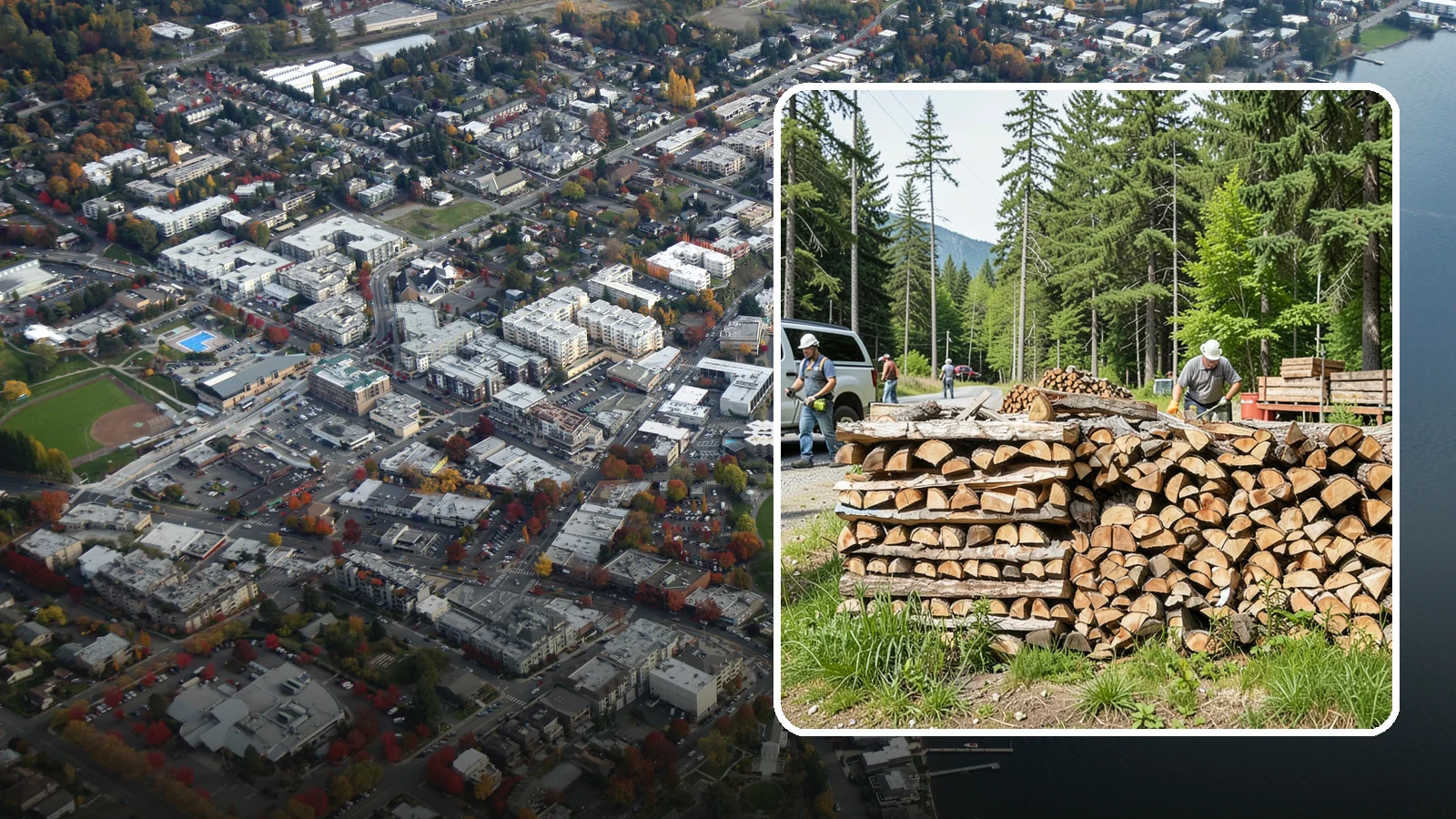 Locally Sourced Firewood in Kirkland, King County, WA - We supply firewood gathered from right here in the Pacific Northwest, keeping the supply chain short and local.