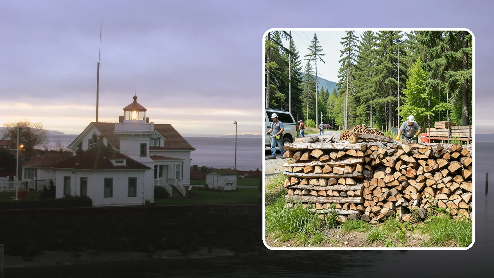 Locally Sourced Firewood in Mukilteo, Snohomish County, WA - We supply firewood gathered from right here in the Pacific Northwest, keeping the supply chain short and local.