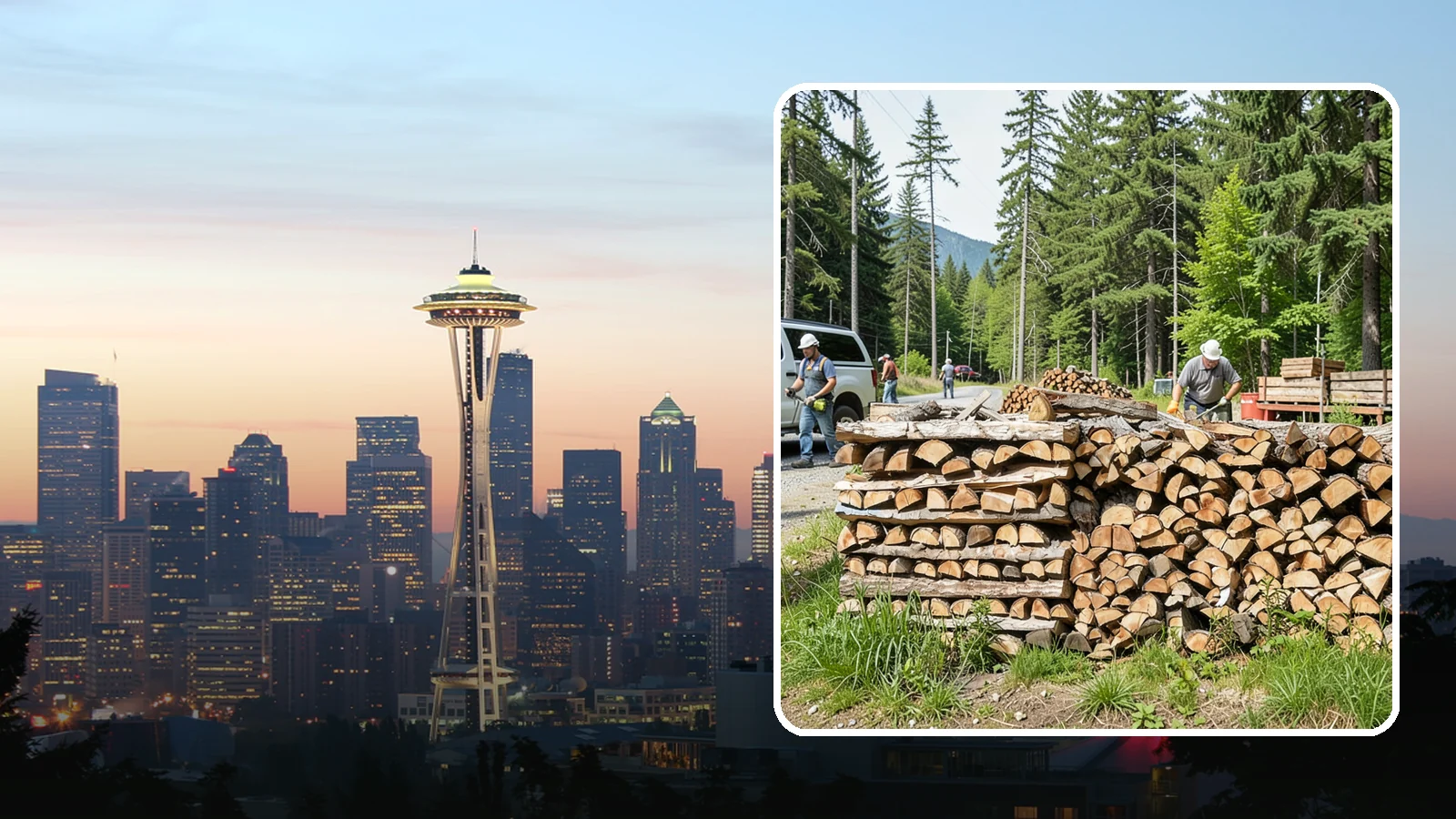 Locally Sourced Firewood in Seattle, King County, WA - We supply firewood gathered from right here in the Pacific Northwest, keeping the supply chain short and local.
