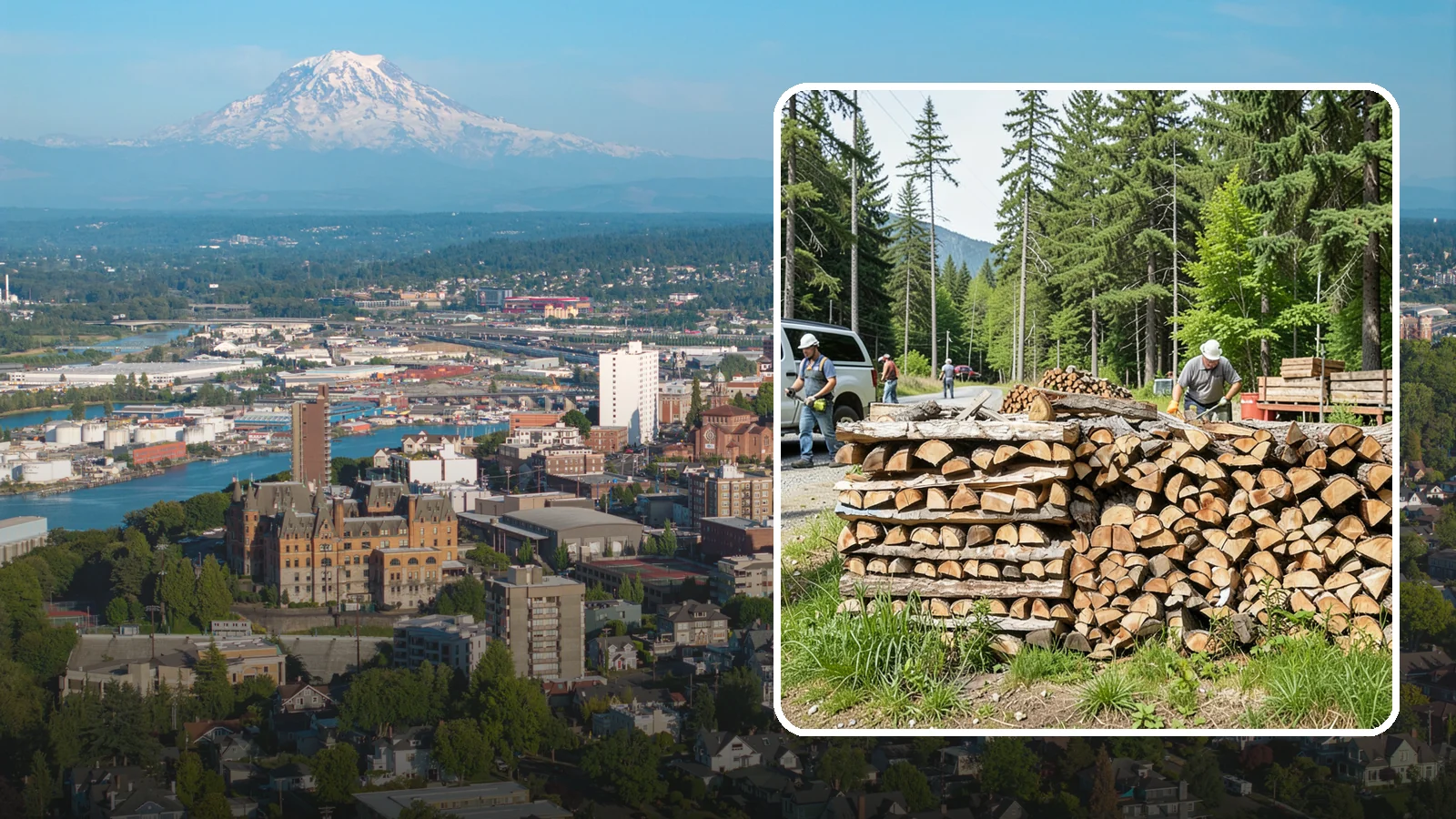 Locally Sourced Firewood in Tacoma, Pierce County, WA - We supply firewood gathered from right here in the Pacific Northwest, keeping the supply chain short and local.