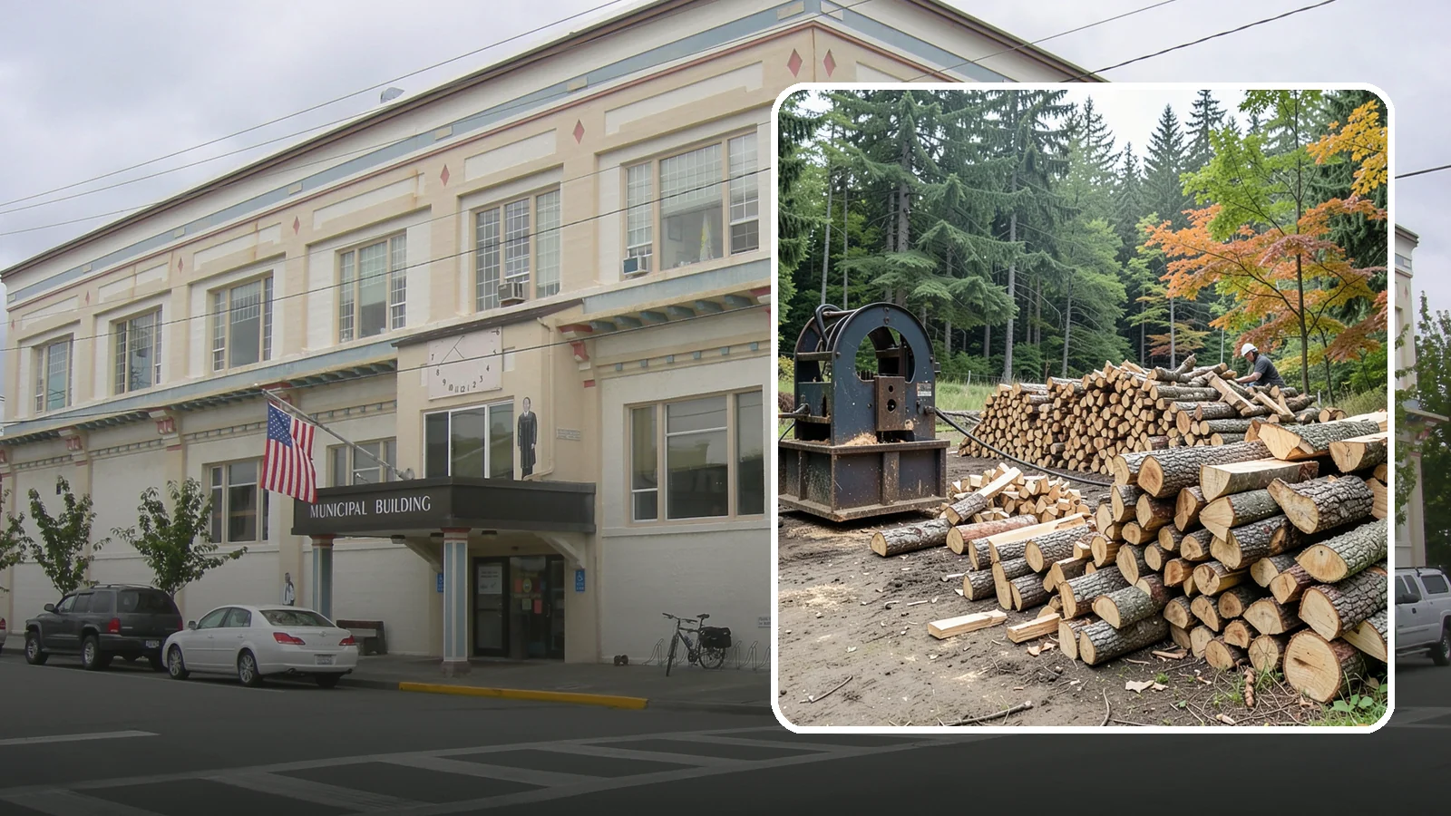 Log Bucking Service in Anacortes, Skagit County, WA - We cut your long logs down to firewood-length rounds, sized for splitting, stacking, and your stove or fireplace.