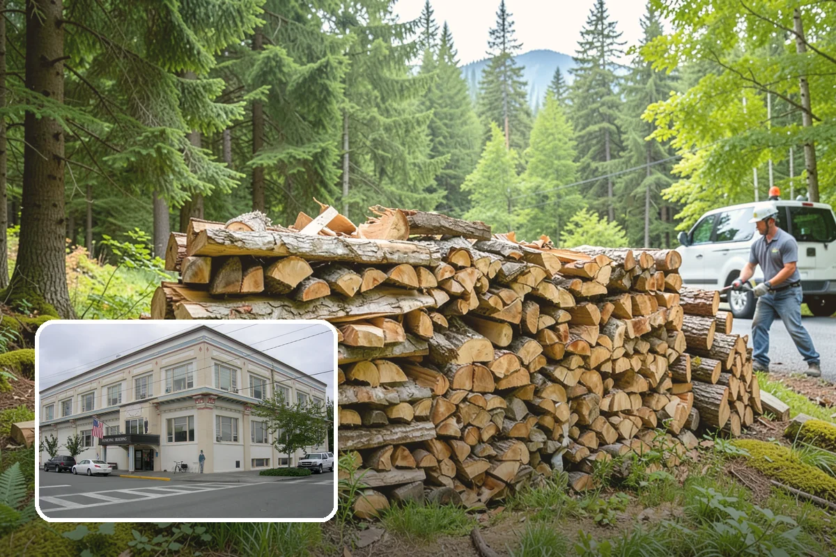 Log Bucking Service in Anacortes, Skagit County, WA - Cuts long logs into workable firewood rounds