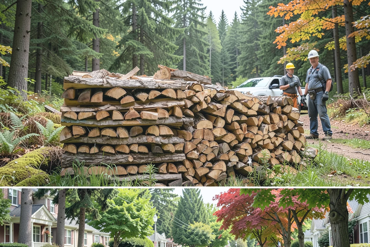 Log Bucking Service in Beaux Arts Village, King County, WA - This works year-round, though many book after fall and winter storms drop trees that need bucking into rounds.