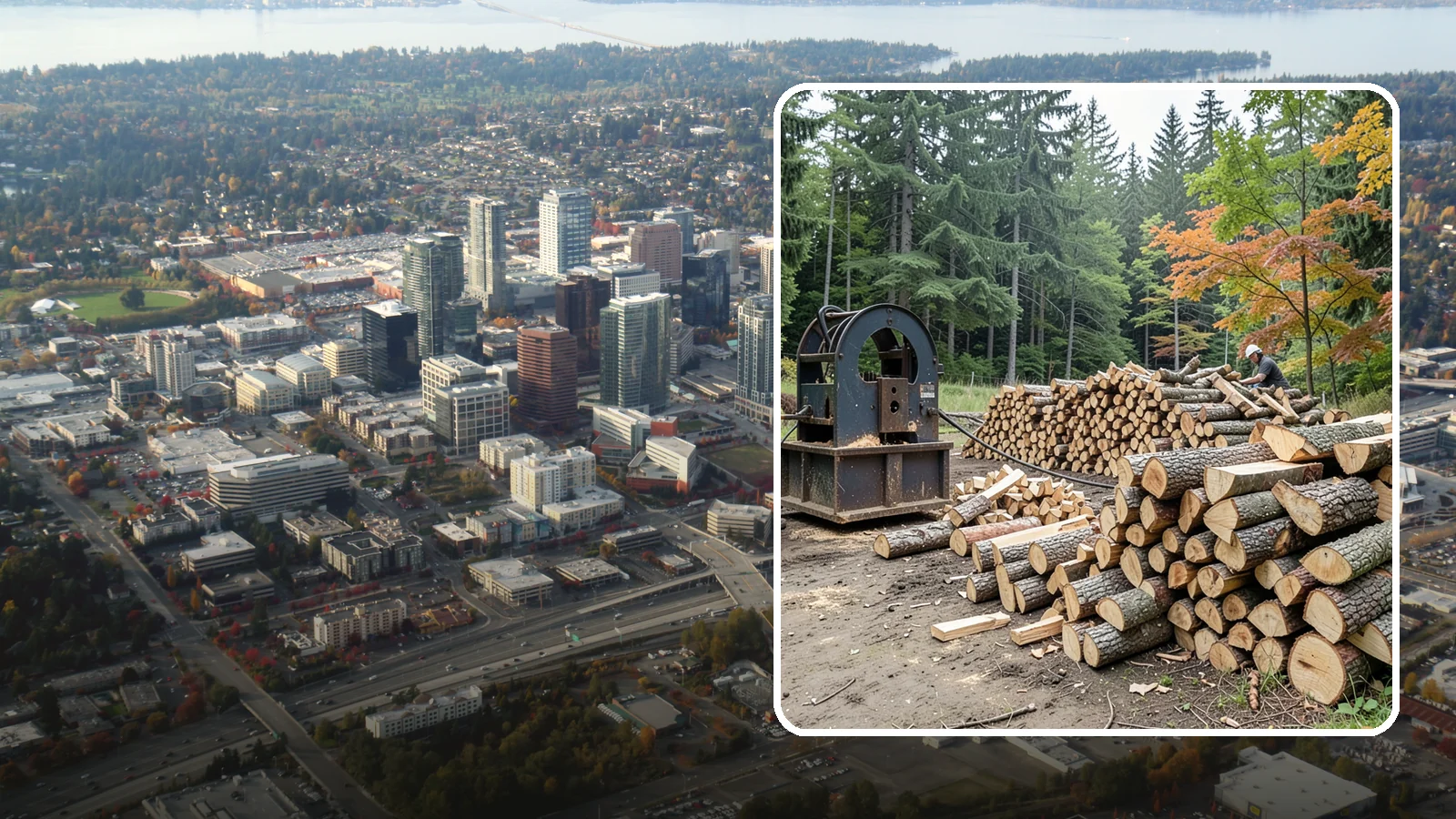 Log Bucking Service in Bellevue, King County, WA - We cut your long logs down to firewood-length rounds, sized for splitting, stacking, and your stove or fireplace.