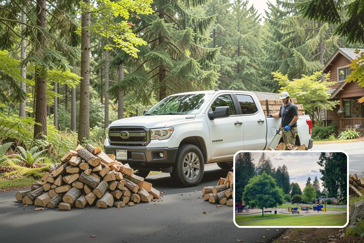 Log Bucking Service in Bonney Lake, Pierce County, WA - Cuts long logs into workable firewood rounds