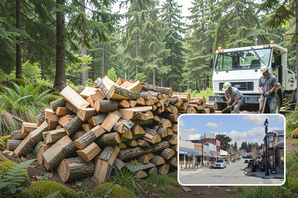 Log Bucking Service in Bothell, King County, WA - Cuts long logs into workable firewood rounds