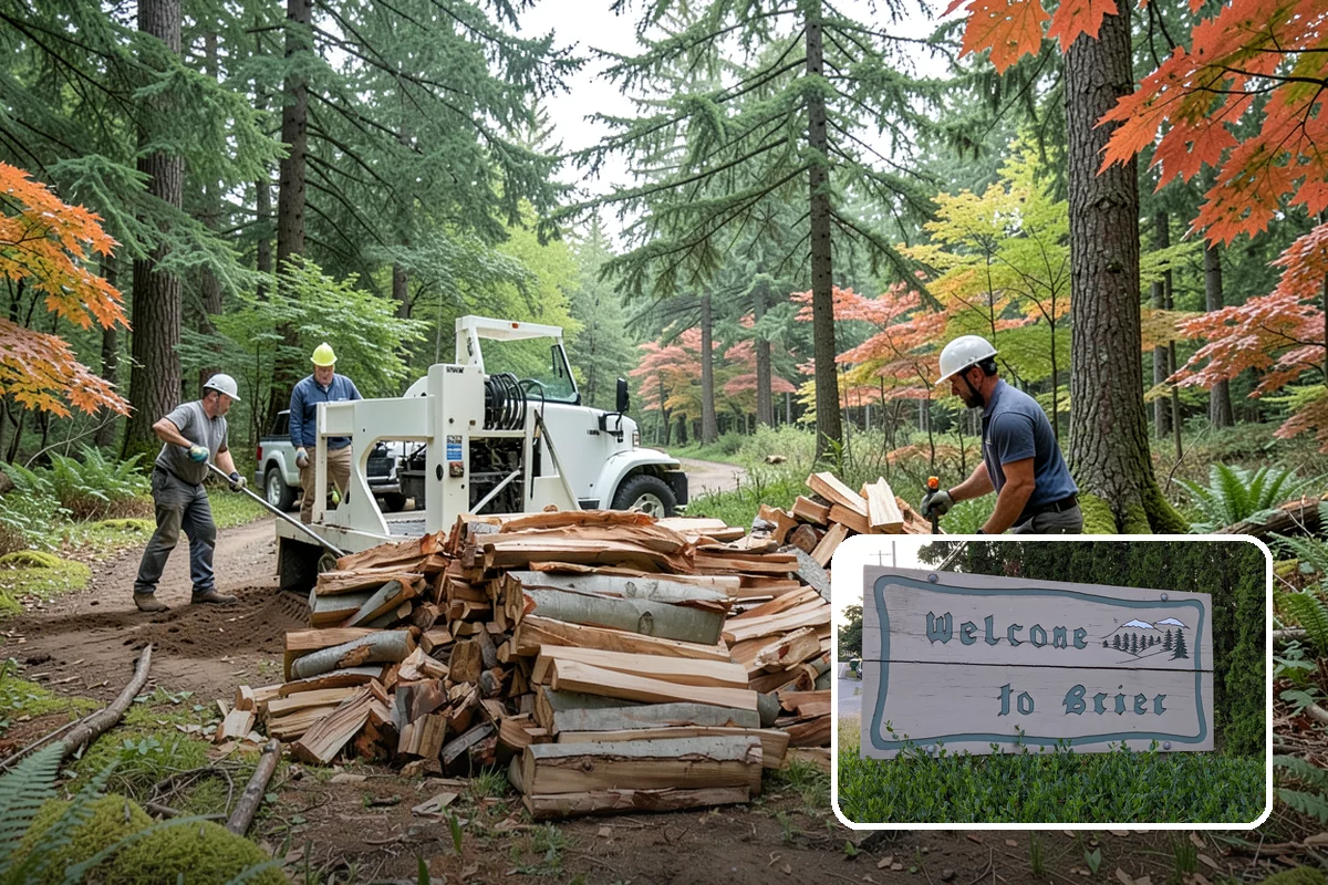 Log Bucking Service in Brier, Snohomish County, WA - Cuts long logs into workable firewood rounds