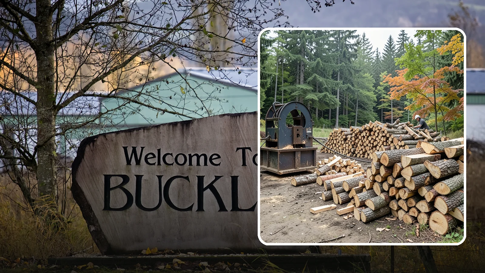 Log Bucking Service in Buckley, Pierce County, WA - We cut your long logs down to firewood-length rounds, sized for splitting, stacking, and your stove or fireplace.