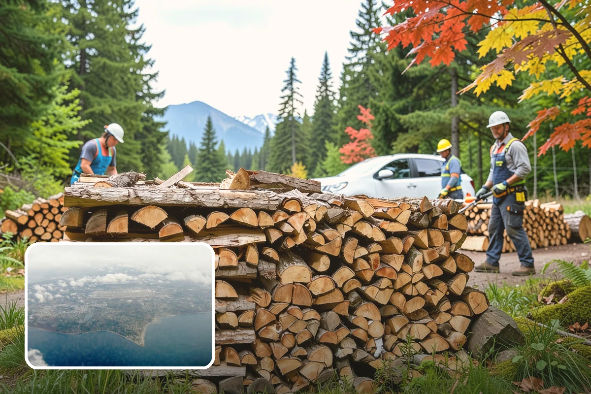 Log Bucking Service in Burien, King County, WA - Cuts long logs into workable firewood rounds