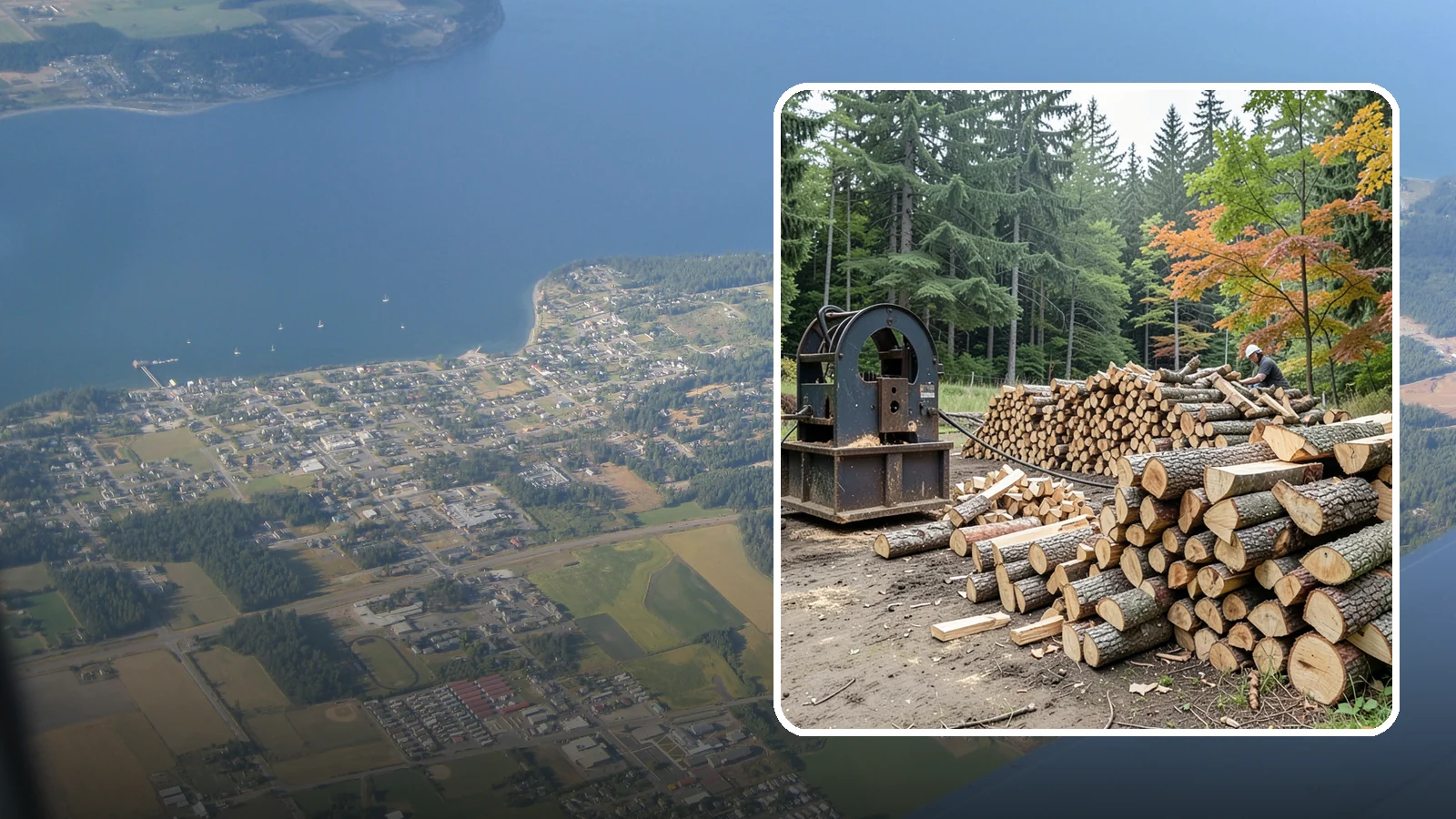 Log Bucking Service in Coupeville, Island County, WA - We cut your long logs down to firewood-length rounds, sized for splitting, stacking, and your stove or fireplace.