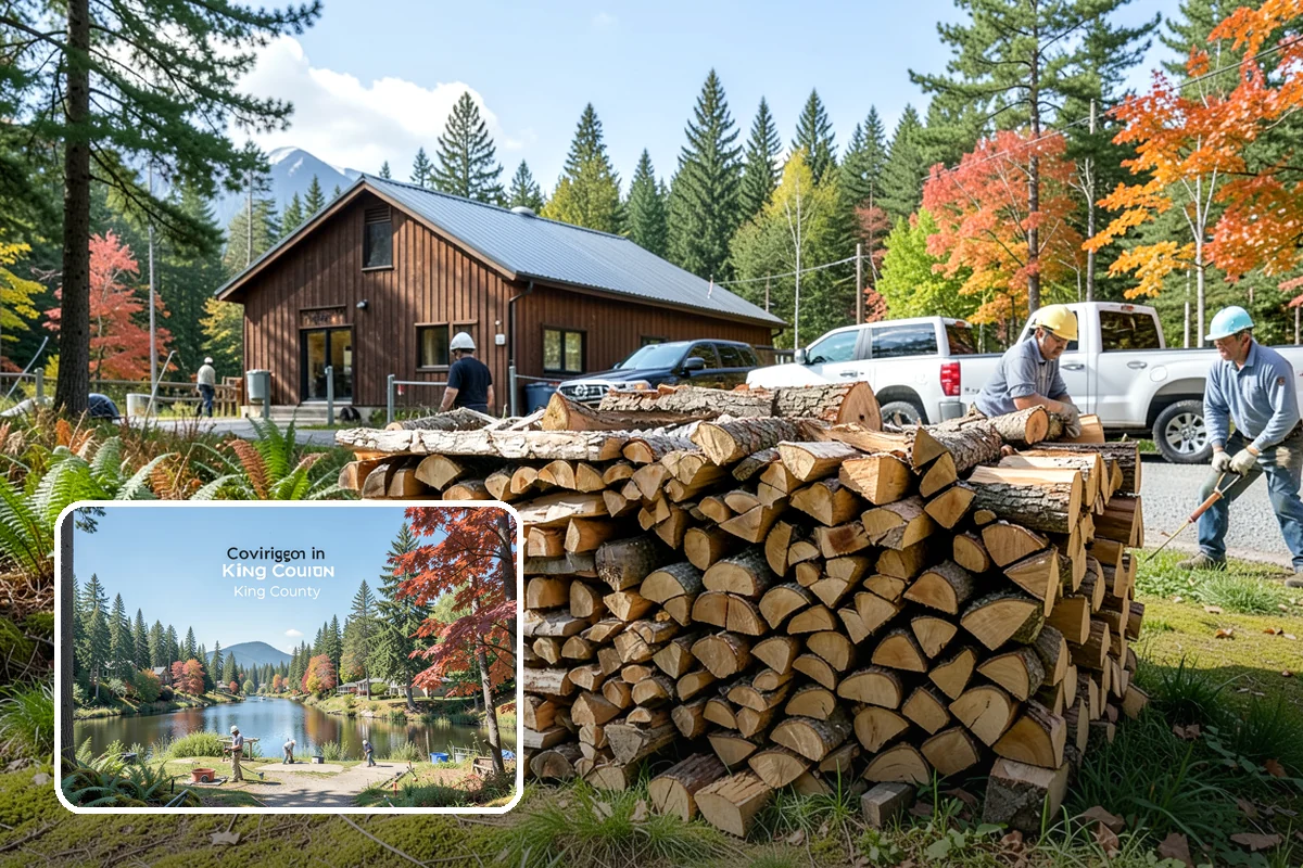 Log Bucking Service in Covington, King County, WA - Cuts long logs into workable firewood rounds