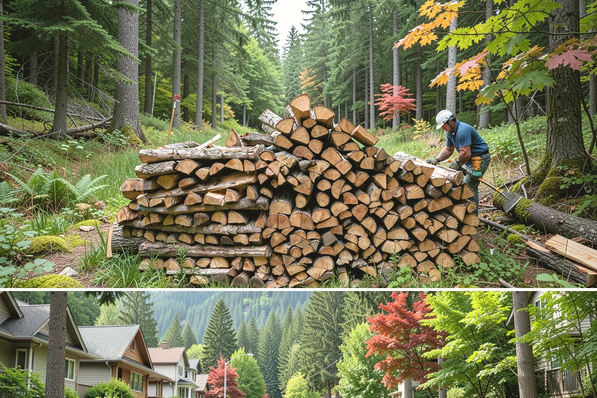 Log Bucking Service in Darrington, WA - This works year-round, though many book after fall and winter storms drop trees that need bucking into rounds.