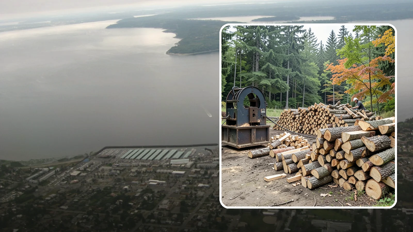 Log Bucking Service in Des Moines, King County, WA - We cut your long logs down to firewood-length rounds, sized for splitting, stacking, and your stove or fireplace.