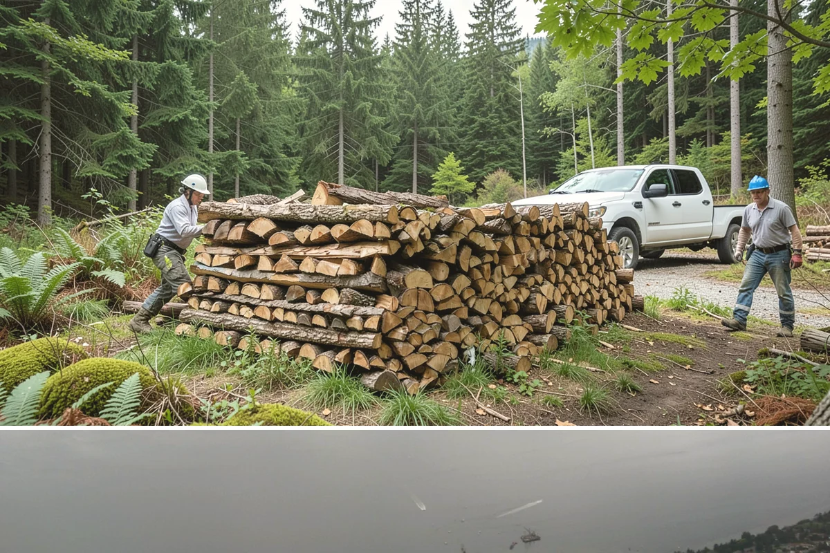 Log Bucking Service in Des Moines, King County, WA - This works year-round, though many book after fall and winter storms drop trees that need bucking into rounds.