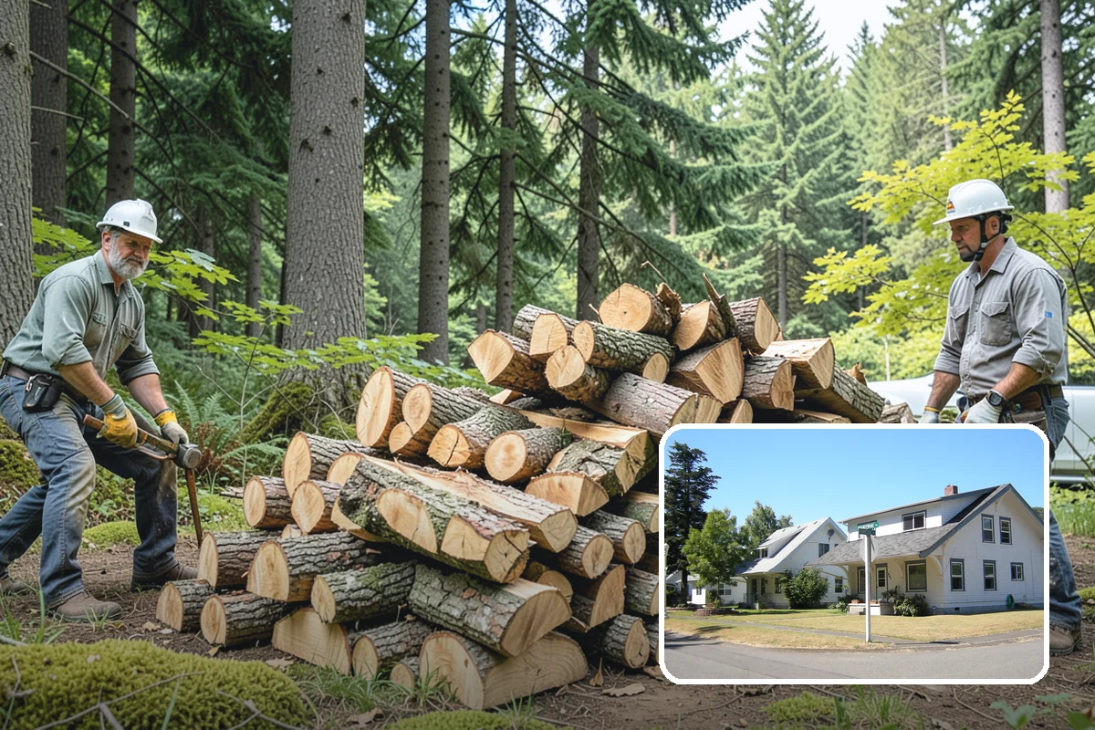 Log Bucking Service in DuPont, Pierce County, WA - Cuts long logs into workable firewood rounds