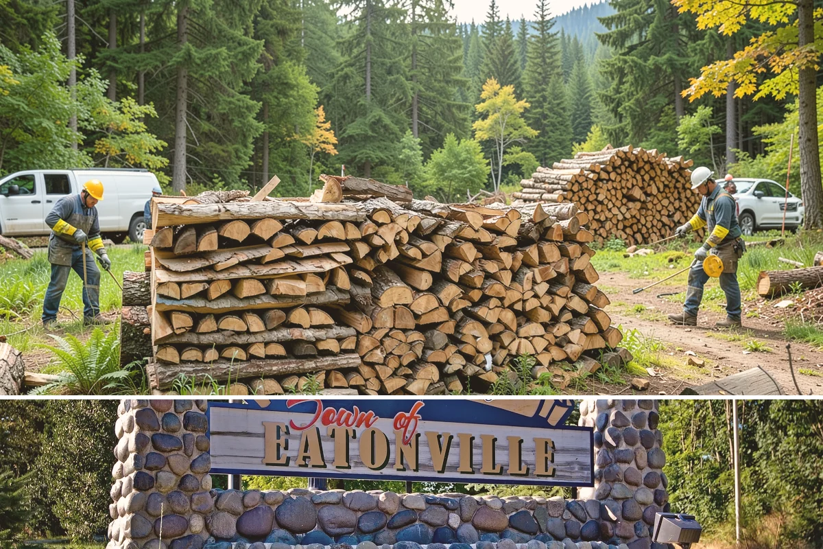 Log Bucking Service in Eatonville, WA - This works year-round, though many book after fall and winter storms drop trees that need bucking into rounds.