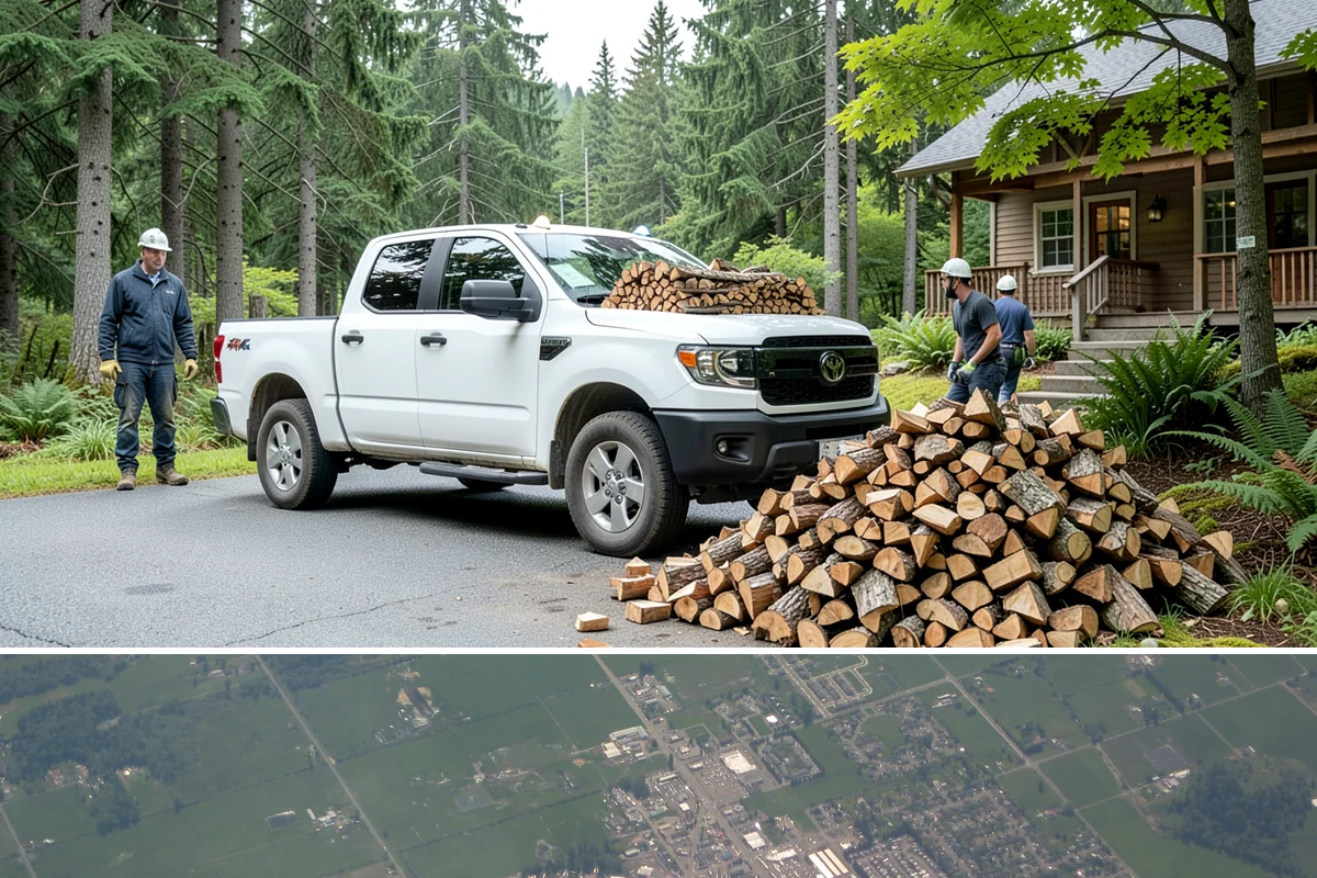 Log Bucking Service in Enumclaw, King County, WA - This works year-round, though many book after fall and winter storms drop trees that need bucking into rounds.