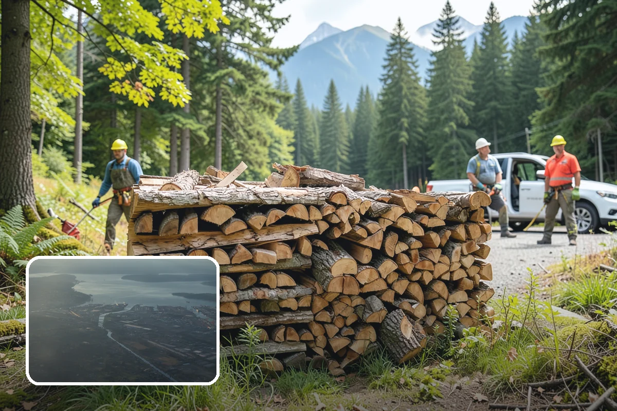 Log Bucking Service in Fife, Pierce County, WA - Cuts long logs into workable firewood rounds