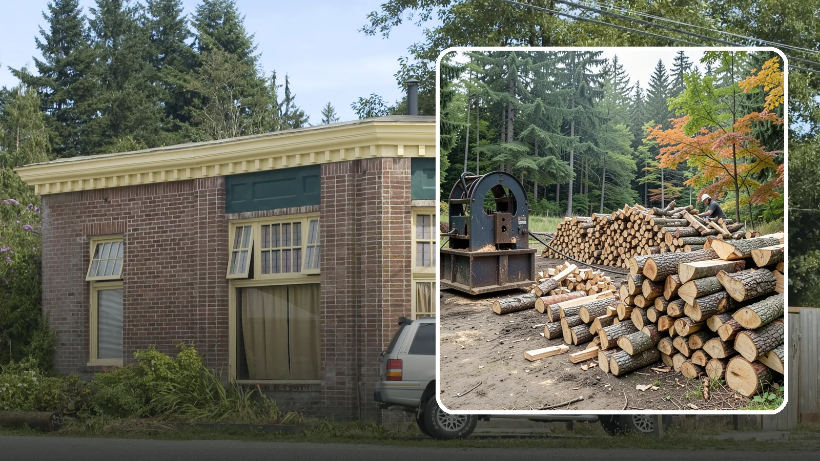 Log Bucking Service in Hamilton, Skagit County, WA - We cut your long logs down to firewood-length rounds, sized for splitting, stacking, and your stove or fireplace.