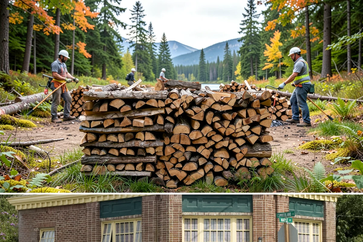 Log Bucking Service in Hamilton, Skagit County, WA - This works year-round, though many book after fall and winter storms drop trees that need bucking into rounds.